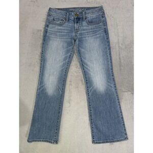 American Eagle Favorite Boyfriend Stretch Jeans Women 4 Short 29x28.5 Med Wash